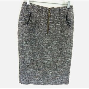 Magaschoni Brown Tweed Pencil Skirt
